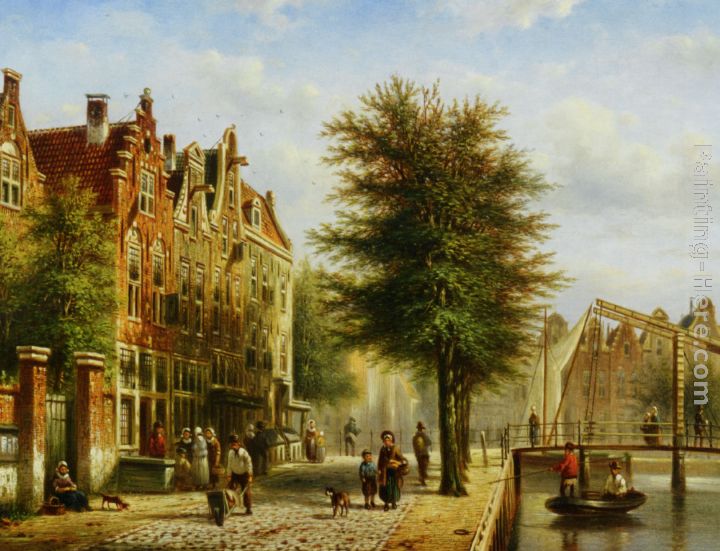 By the Canal painting - Johannes Franciscus Spohler By the Canal art painting